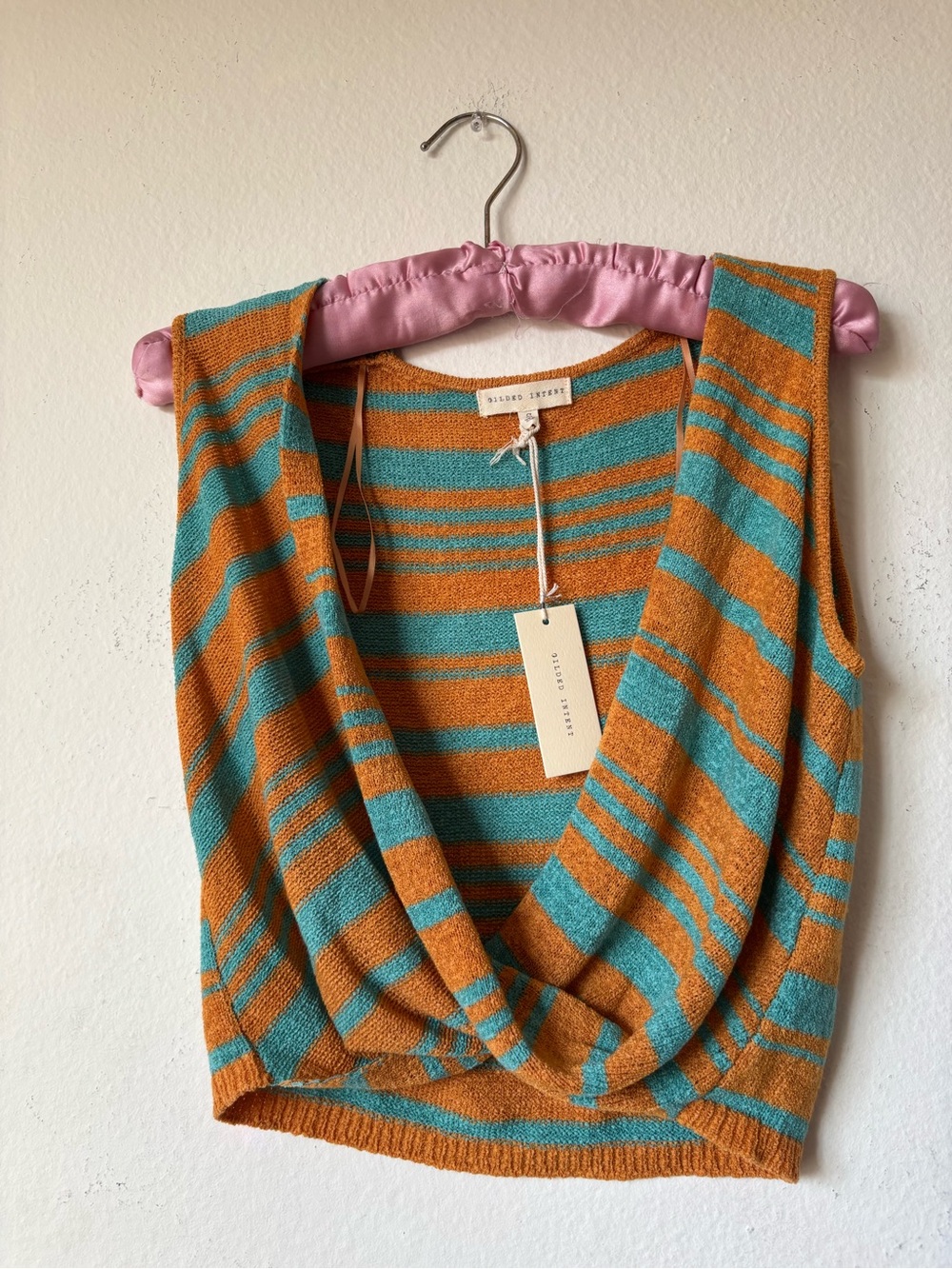 Summer Boutique orange and teal blouse NWT